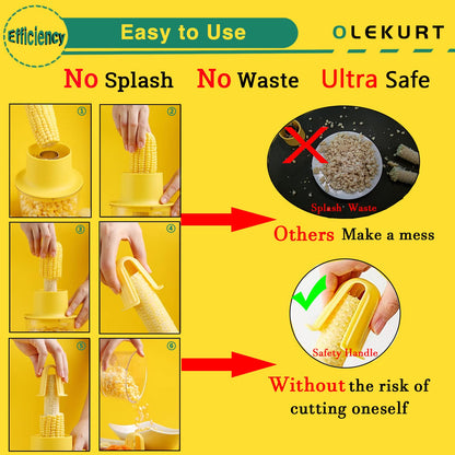 OLEKURT Corn Cob Stripper Tool, Corn Peeler for Corn on the Cob (Yellow)