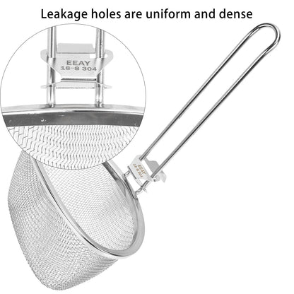 Hemoton Stainless Steel Hot Pot Strainer Spoon 9.64X5.51 Inch Fine Mesh Slotted Spoon with Hanging Handle for Kitchen Cooking and Frying Noodles
