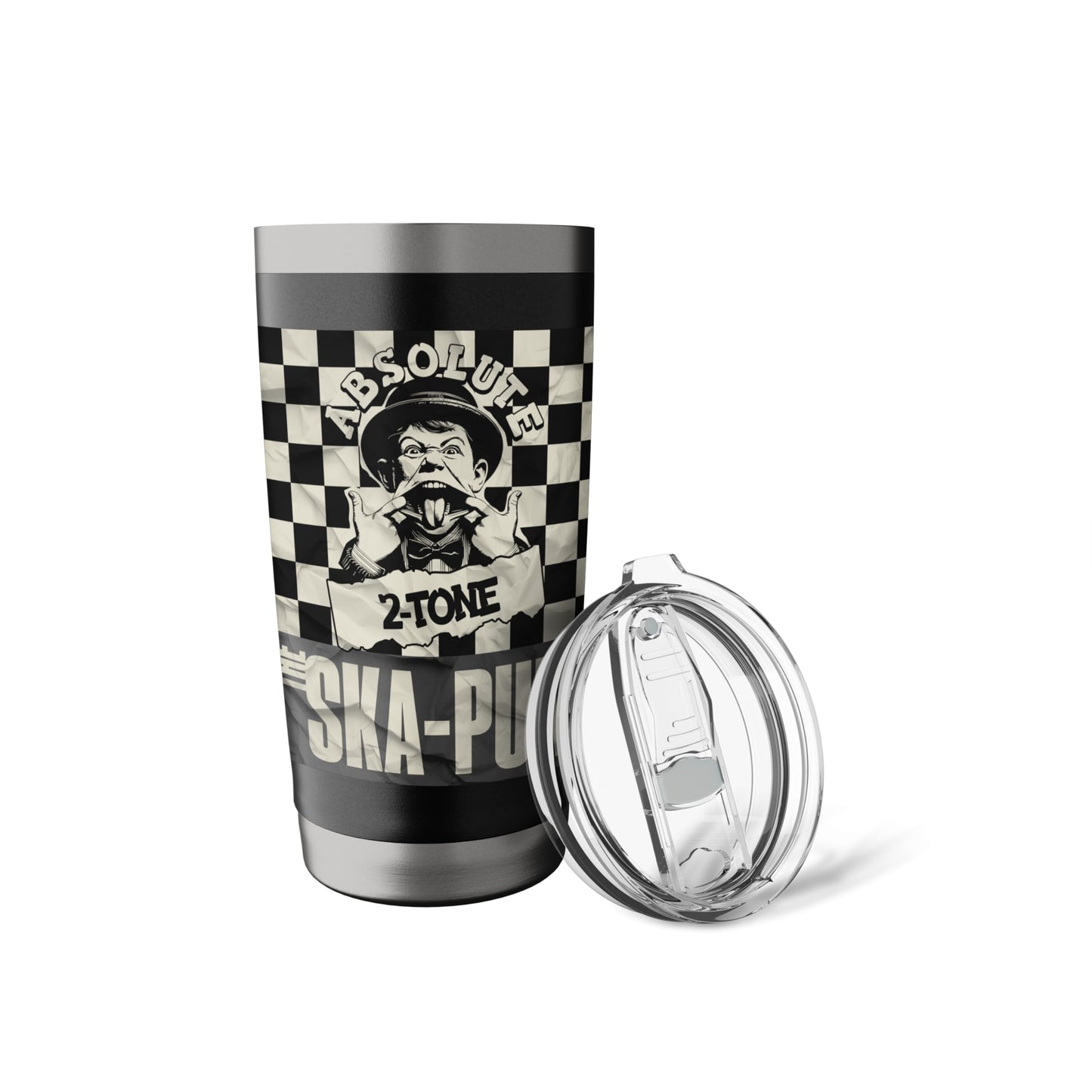 Anti-Racist Ska Punk 2-Tone Chess Checked OI Rude Boy Stainless Steel Insulated Tumbler