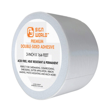 AJ Sign World Best 3" Ultra-Thin Permanent Double-Sided Tape for Arts, Crafts, Photography, Scrapbooking, Tear-by-Hand, Paper Backing, Documents, All Purpose (3-Inch by 164-Feet/55 Yards)