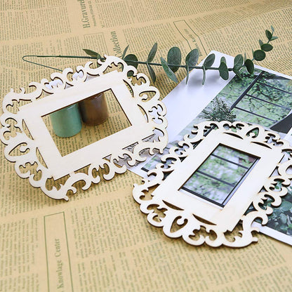 WYKOO 24 Pieces Unfinished Wood Picture Frames, 4.3 x 5.9 Inch Wooden Photo Frame with Jute Rope for Decoration, Crafts, DIY Painting Project, Display and Holds Pictures