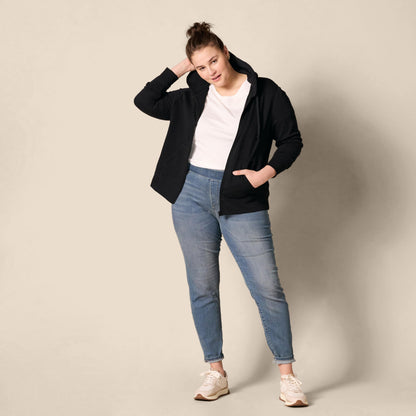 Amazon Essentials Women's Fleece Full-Zip Hoodie (Available in Plus Size), Black, Medium