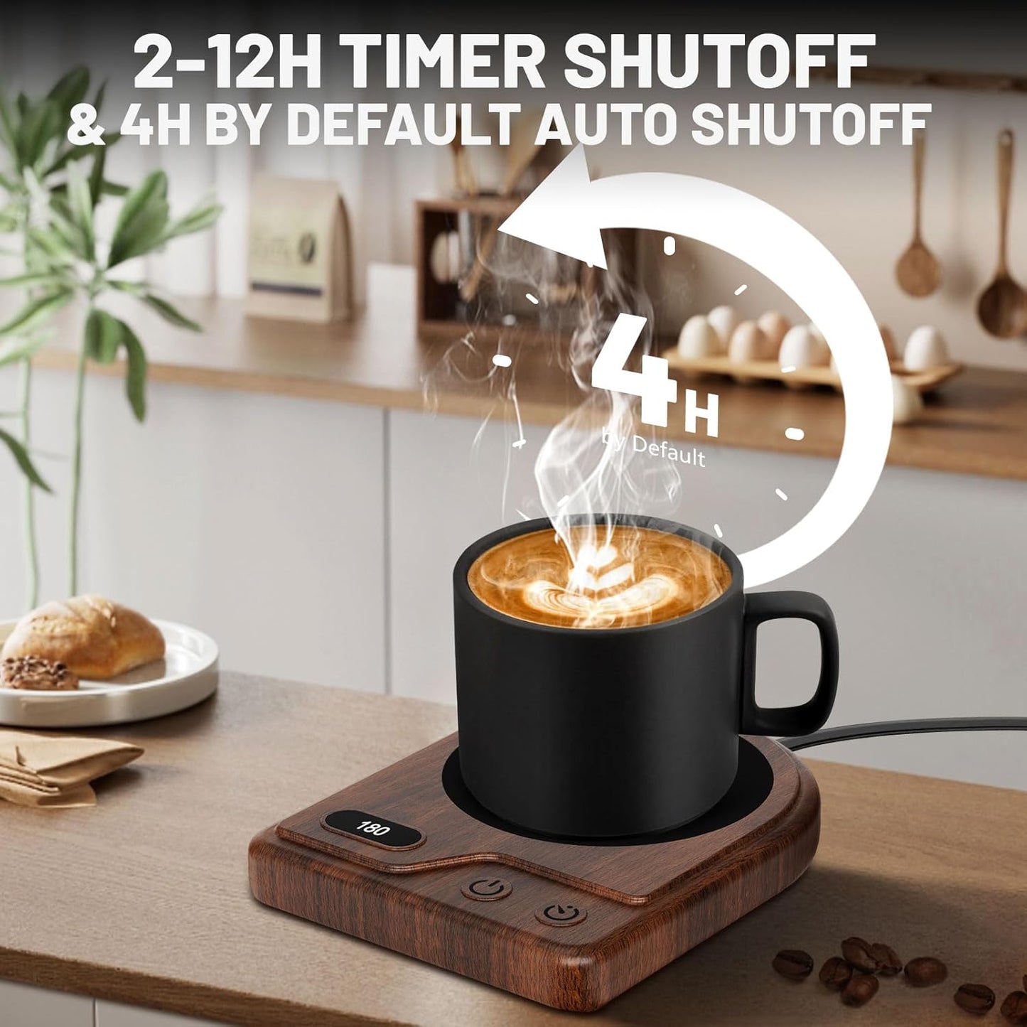 3 Settings, 2-12 Mug Warmer, Coffee Mug Warmer with Adjustable Temperature Coffee Warmer Auto Shutoff, Digital Display