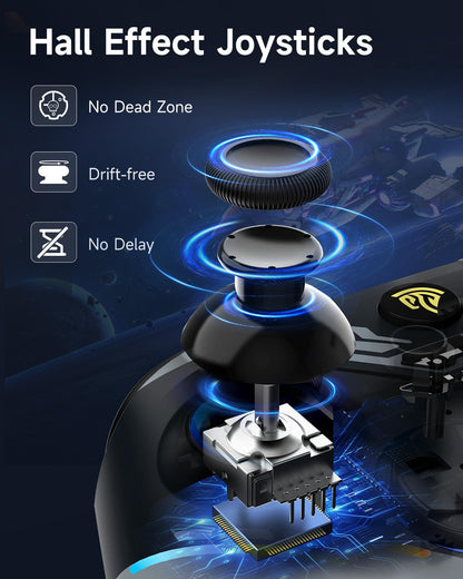 EasySMX X15 PC Controller - Enhanced Wireless Bluetooth Controller with Hall Joysticks/Hall Triggers/RGB Lighting - No Stick Drift, No Dead Zone - Work for Windows PC, Android, Steam and Switch