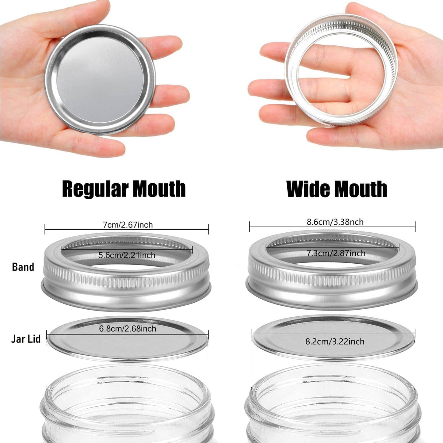 32Pcs Rust-Proof Canning Lids Wide Mouth, Wide Mouth Mason Jar Lids for Ball or Kerr, Large Mouth Mason Jars Lids
