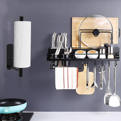 Upgraded Calegency Paper Towel Holder, Under Cabinet Wall Mounted Dispenser, Matte Black for Bathroom and Kitchen