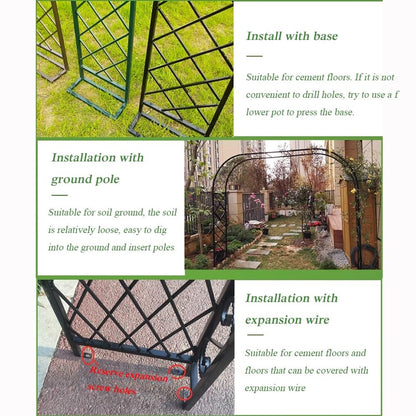 French Style Steel Wedding Arch Stand for Garden Trellis 240x230x40cm 140 340cm Width Options ()