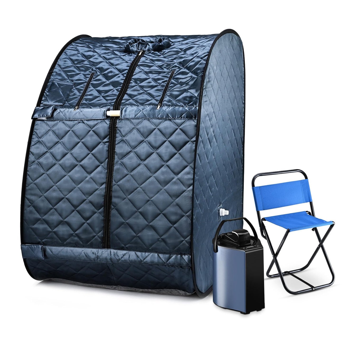 MFYDPP Portable Sauna Steam Tent,Sauna Box for Home,Sauna Tent,with 1000W 3L Sauna Steamer, Remote Control, Folding Chair