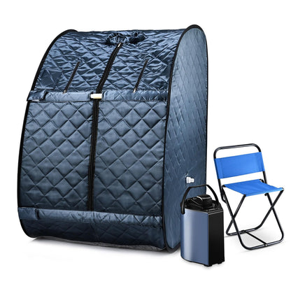MFYDPP Portable Sauna Steam Tent,Sauna Box for Home,Sauna Tent,with 1000W 3L Sauna Steamer, Remote Control, Folding Chair