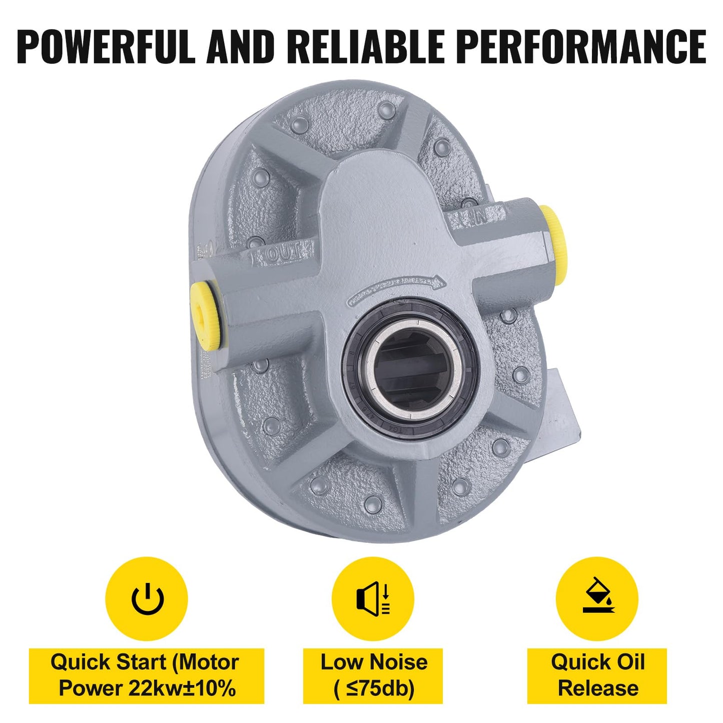 Hydraulic PTO Pump 16.6 GPM, Hydraulic Motor 540RPM 2500PSI, Hydraulic Power Take Off Pump SAE 16" Inlet and SAE 12" Outlet for Dump Trailer, Log Splitter and Scissor Lift