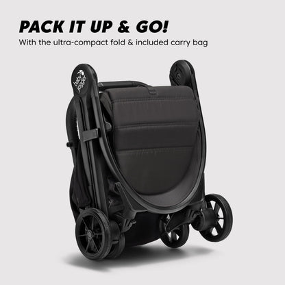 Baby Jogger® City Tour 2 Ultra-Compact Carry-On Approved Travel Stroller with Belly-Bar, Lightweight Baby Stroller with Easy One-Step Fold, Baby Travel Essential, Eco Black