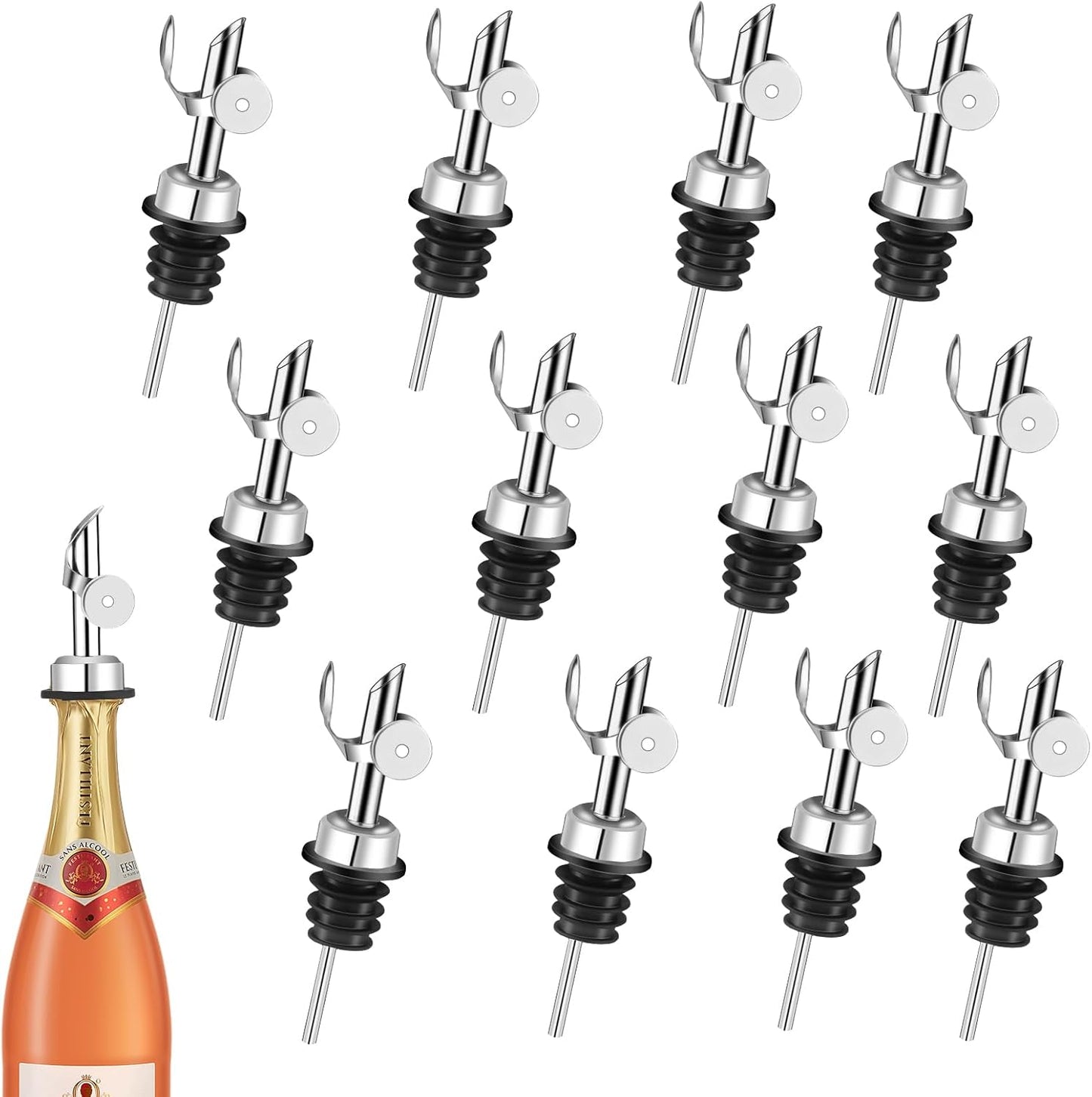 12 Pack) Liquor Pour Spout,Pour Spout for Liquor Bottles,Automatic Olive Oil Dispenser Spout,liquor dispenser,Olive Oil