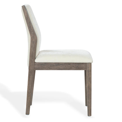 SAFAVIEH Couture Collection – Doriella Walnut Wood Dining Chair Set of 2, Modern Upholstered Dining Side Chairs with Padded Seat & Curved Back (SFV4276A-SET2)