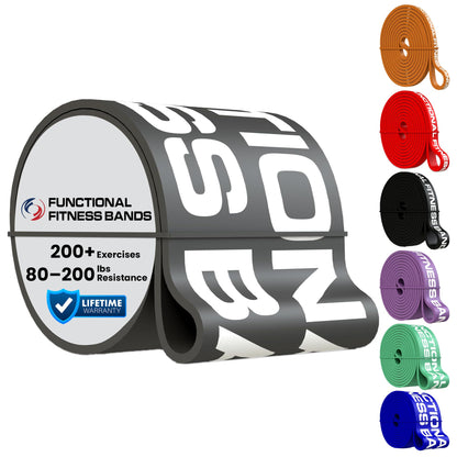 Functional Fitness Pull Up Bands Resistance Bands | Exercise Bands for Working Out | Long Stretch Bands for Exercise, Training Bands, Resistance Bands for Stretching Orange 1/4" 5-15 lbs