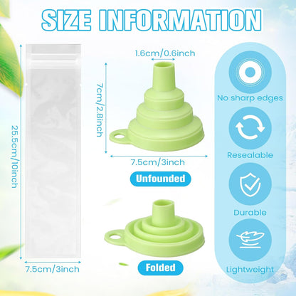 450 1 (3 10 Inch) Hoolerry Pcs Disposable Ice Mold Bags with Silicone Funnel Freezer Tubes with Zip Seals Candy Ice