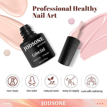 JODSONE Gel Nail Polish Kit with U V Light 32 Colors Gel Polish Nail + 4 Functional Adhesive Bottles Kit Soak Off Manicure Tools Gifts for Women
