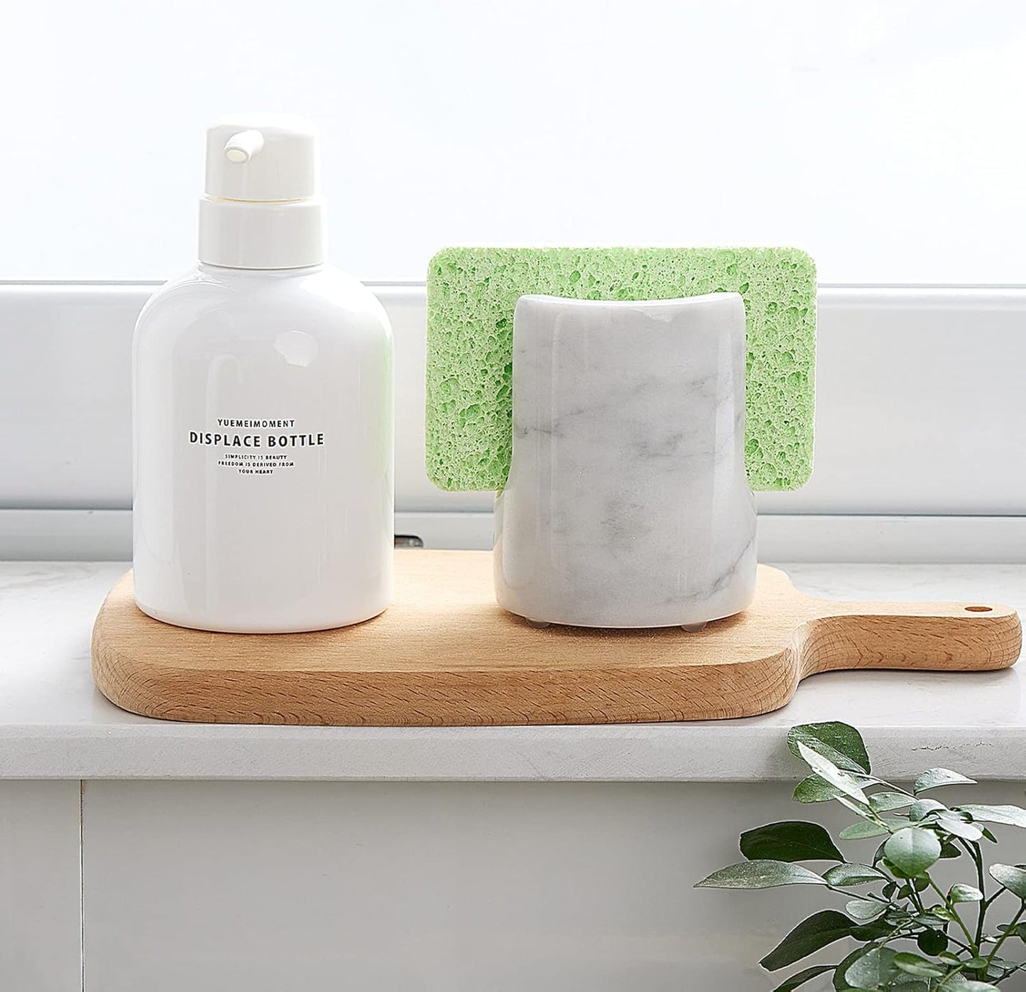 counter Marble Sponge Holder Sink Sponge Caddy for kichen Drying Rack for Sink Organizer Modern Stone Kitchen Sink