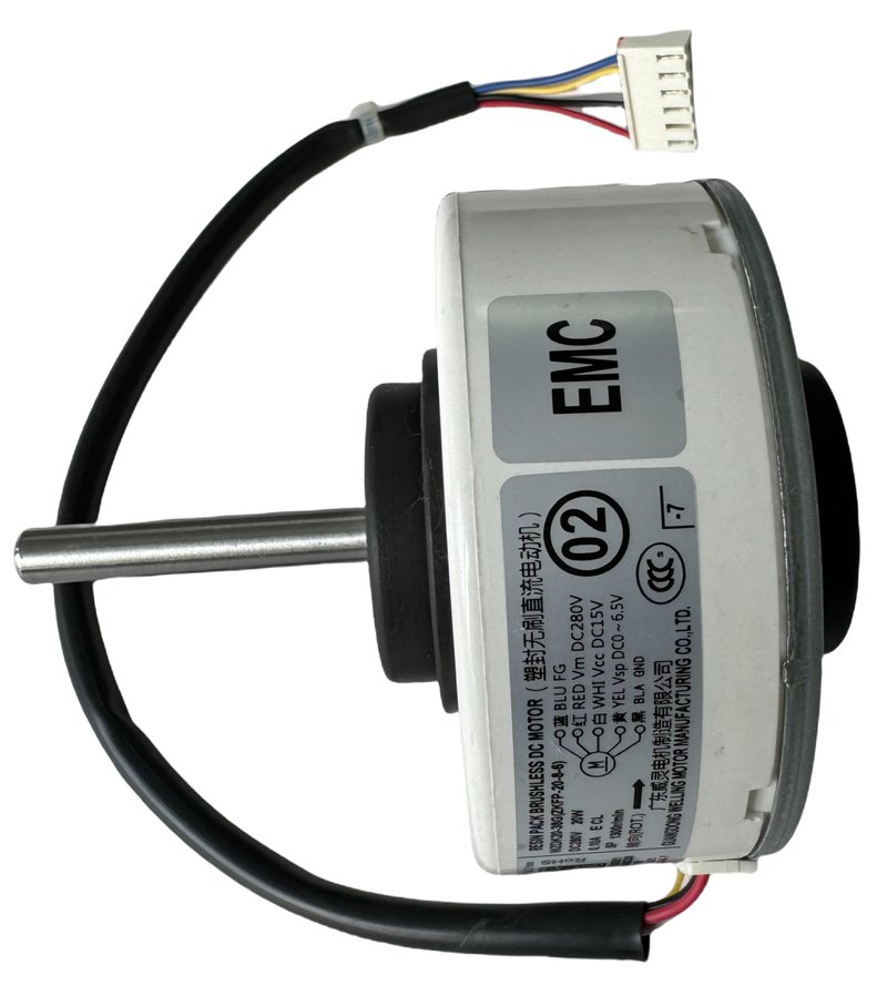 Air Conditioning Motor WZDK20-38G (ZKFP-20-8-6) OEM DC Brushless Fan Motor, 20W Inverter Air Conditioner Brushless DC Motor for Central air Conditioner, CCW 1300rpm DC280V 0.10A