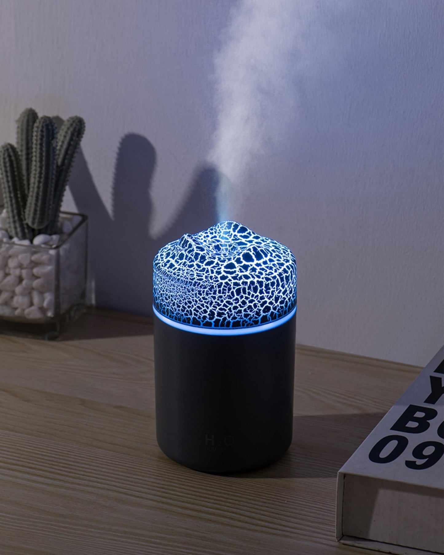 Portable Mini Humidifier, Colorful, Cool Mist, USB Powered. Perfect for Bedroom, Office & Car (300ml, White)