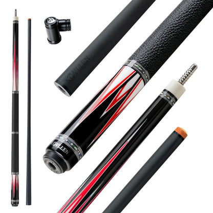 KONLLEN Handcrafted Inlay Carbon Fiber Pool Cue – Low Deflection Performance Billiard Cue