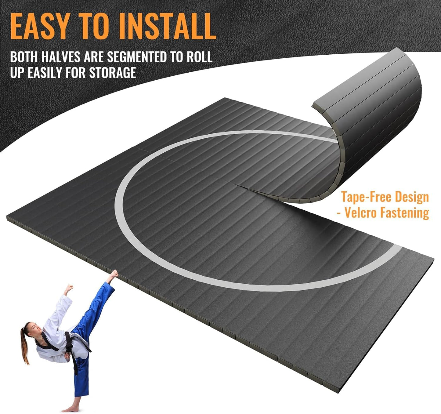 10'x10' Premium Wrestling Mat - 1.2" Thick High-Impact XPE Foam - 3-Layer Anti-Slip, Odor-Control & Waterproof Surface - Roll-up/Foldable Grappling Mat for BJJ, MMA, Judo, Gymnastics & Home Gym
