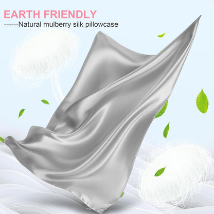 Skiennix Silk Body Pillow Cover - Ultra Smooth & Breathable Cooling Satin | Light Grey (20x54 Inches)