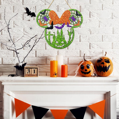 Halloween Door Decorations, Wooden Sign for Front Door, Halloween Welcome Sign for Halloween Party Supplies