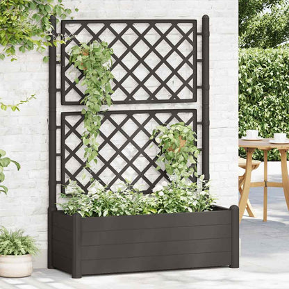 Garden Planter with Trellis - Large Elevated Plant Box for Outdoor Plants, 39.4"x16.9"x55.9" PP Anthracite – Perfect Gardening in Rectangle Boxes