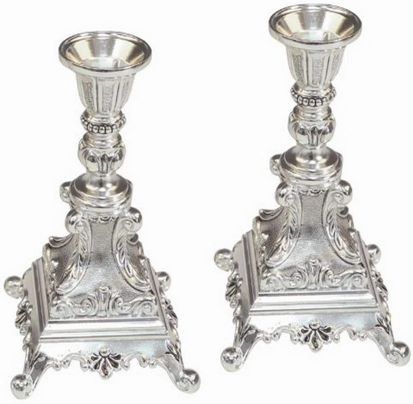 Majestic Giftware CS93100B Candle Sticks, 6-Inch, Silver Plated