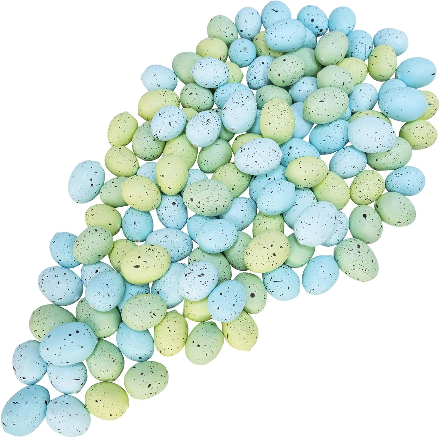120 1-1.2" Winlyn Pcs Artificial Speckled Green Blue Foam Easter Eggs Decorative Eggs for Easter Party Neutral Spring