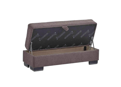 Ottomanson Convertible Storage Ottoman Bench with Lift-Top – Rectangular Bedroom End-of-Bed Storage Bench for Blankets, Living Room Footrest & Extra Seating, Gray