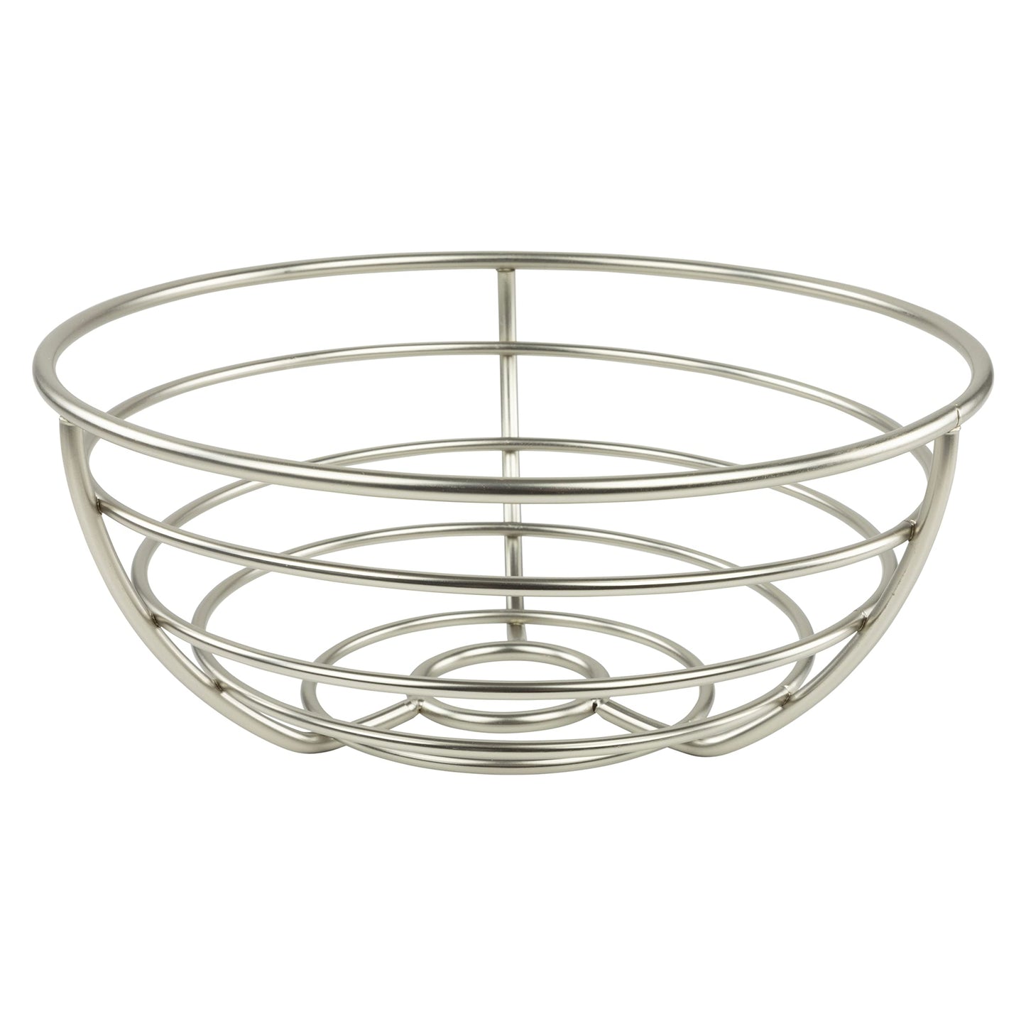 Spectrum Euro Wire Fruit Basket for Kitchen Countertop Storage, Sturdy Steel Metal Wire Decorative Fruit Bowl for Fresh Produce Vegetables Bread & Snacks Modern Open Design for Airflow, Satin Nickel