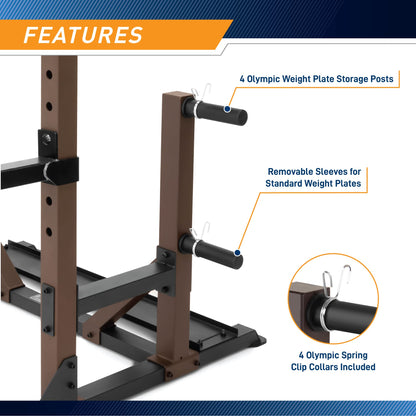 Steelbody Squat Rack Utility Trainer with Weight Storage Posts STB-98010