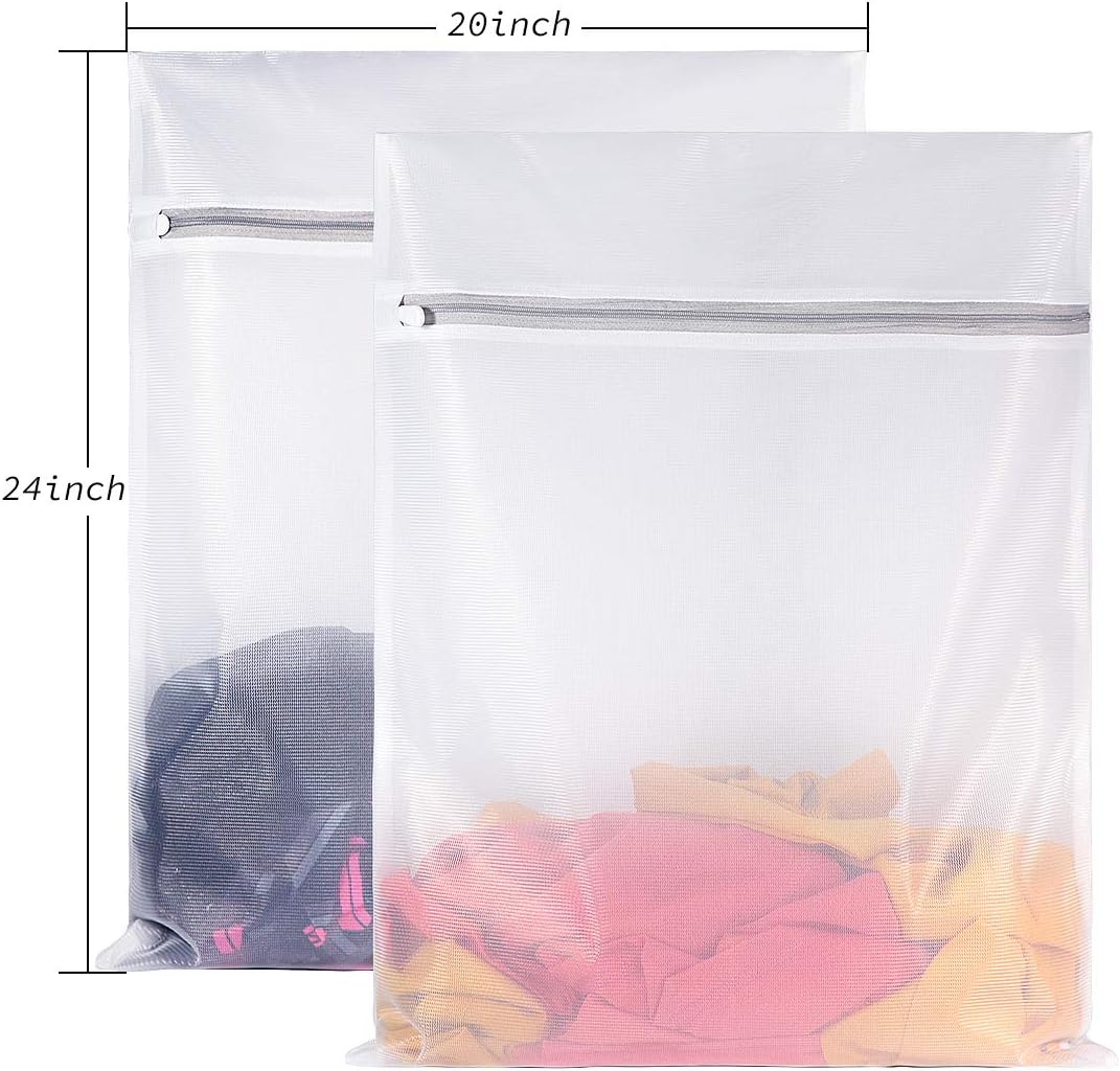 Mesh Wash Bag for Washing Machine - Supper Zipper Net Laundry Bag for Travel, Lingerie, Sweater, Garment, Undergarment,