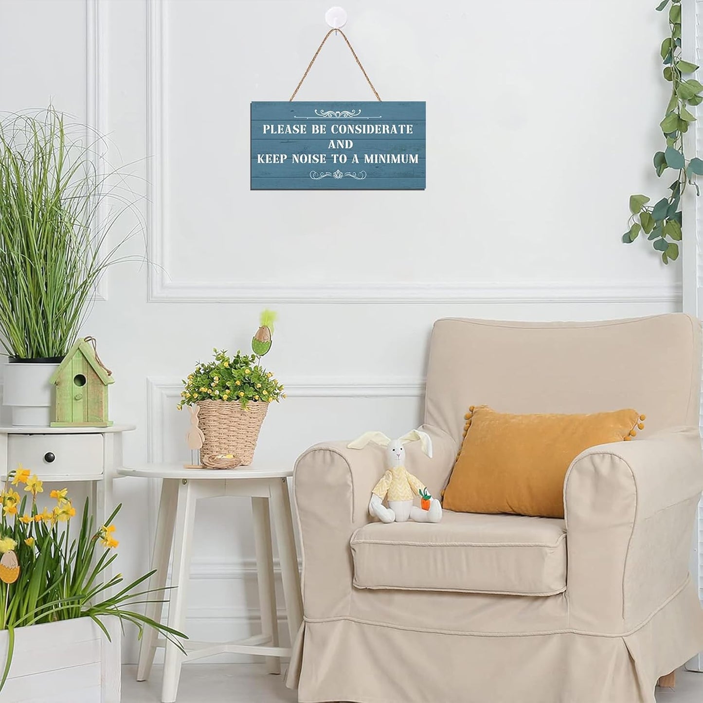 Please Be Considerate and Keep Noise to a Minimum Sign, Home and Kitchen Building Sign, 6 inch by 12 inch