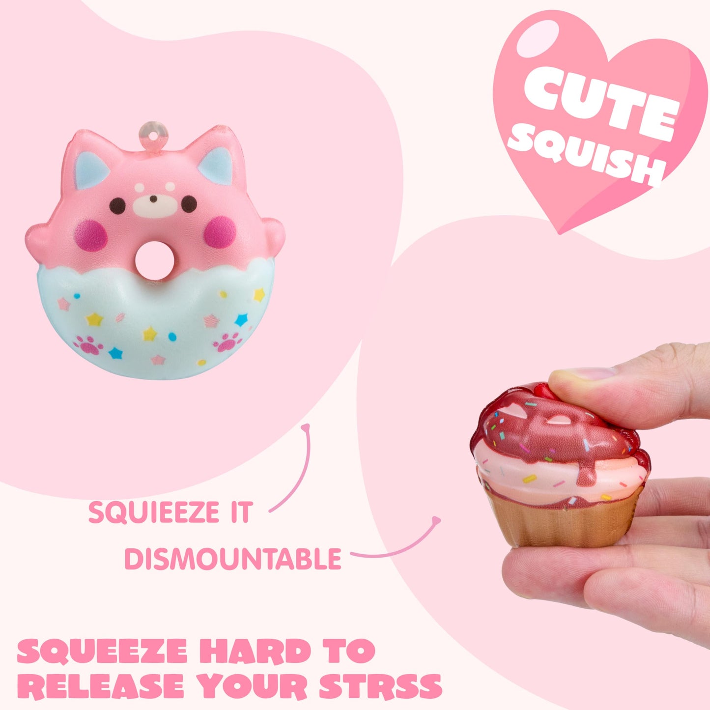 JOYIN 28 Packs Valentine Dessert squishy toys Stress Relief Keychains with Fun Dessert Cards, PU Donuts Squishy Toys, Cupcake & Popsicles Keychain, Slow-Rising Toy for Kids Classroom Gift Party Favor