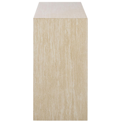 SAFAVIEH Home Collection - Woodrow Faux Travertine Console Table, Minimalist Modern Entryway Accent (CNS7005B)