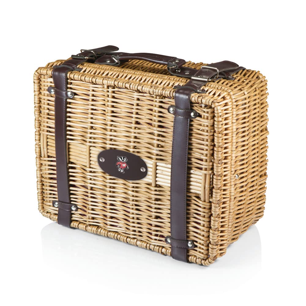 NCAA Wisconsin Badgers Champion Picnic Basket with Deluxe Service for Two