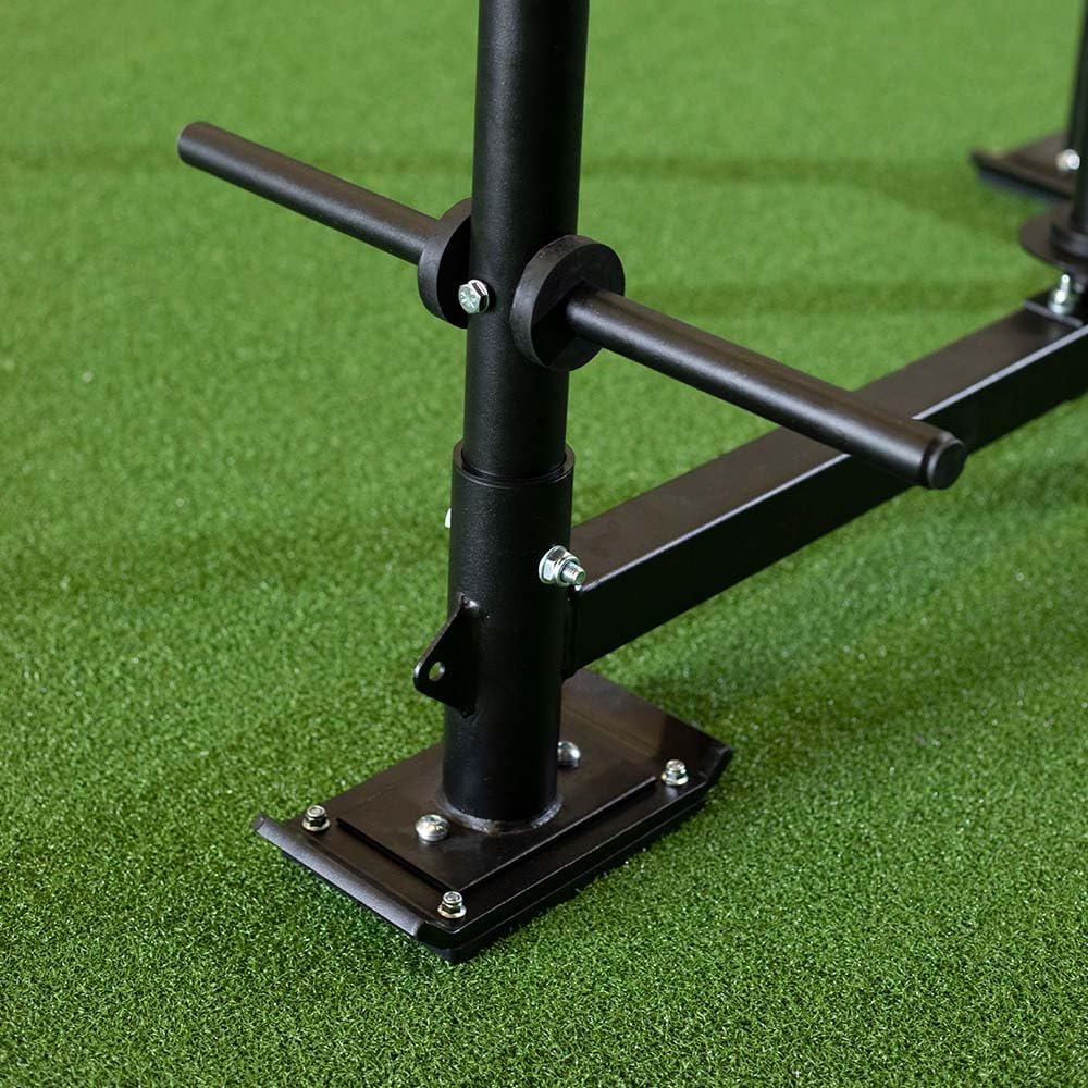 Titan Fitness High-Low Push Pull Drag Sled for Speed Training and Agility, 600 LB Capacity, Use on Grass, Turf, Concrete or Asphalt, Fits Olympic Weight Plates (Sled with (3) UHMW Plastic Ski Liners)