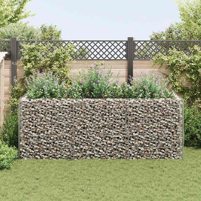 Foknhdi Galvanized Steel Gabion Raised Garden Bed 106" Large Outdoor Planter Box for Vegetables, Herbs & Flowers, Heavy-Duty Rectangular Raised Bed for Patio, Yard & Balcony Spaces
