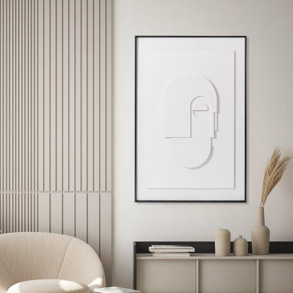 AMAATE 3 Pieces 3D Sandstone Wall Art, Black Metal Framed Modern Abstract Geometric Relief Wall Decor, Brown White Textured Wall Paintings for Living Room Bedroom Office, 24x36 Inches, Ready to Hang
