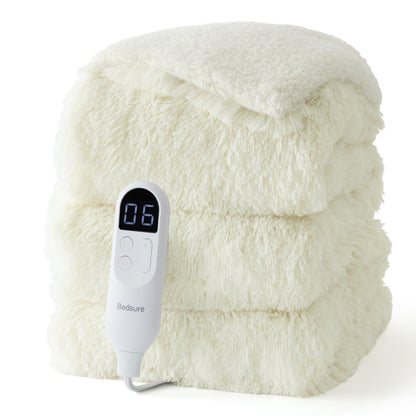 Bedsure Electric Blanket King Size - Dual Control Heated Blanket King Size, Fast Heating with 10 Time Settings & 10 Heat Settings, Warm Gift for Grandma (100x90 inches, Grey)