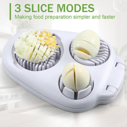LemonRoad 3 in 1 Egg Slicer for Hard Boiled Eggs Stainless Steel Egg Cutter White Kitchen Dicer Chopper Tool for Strawberry Grape Cherry Banana Butter Mushroom Tomato