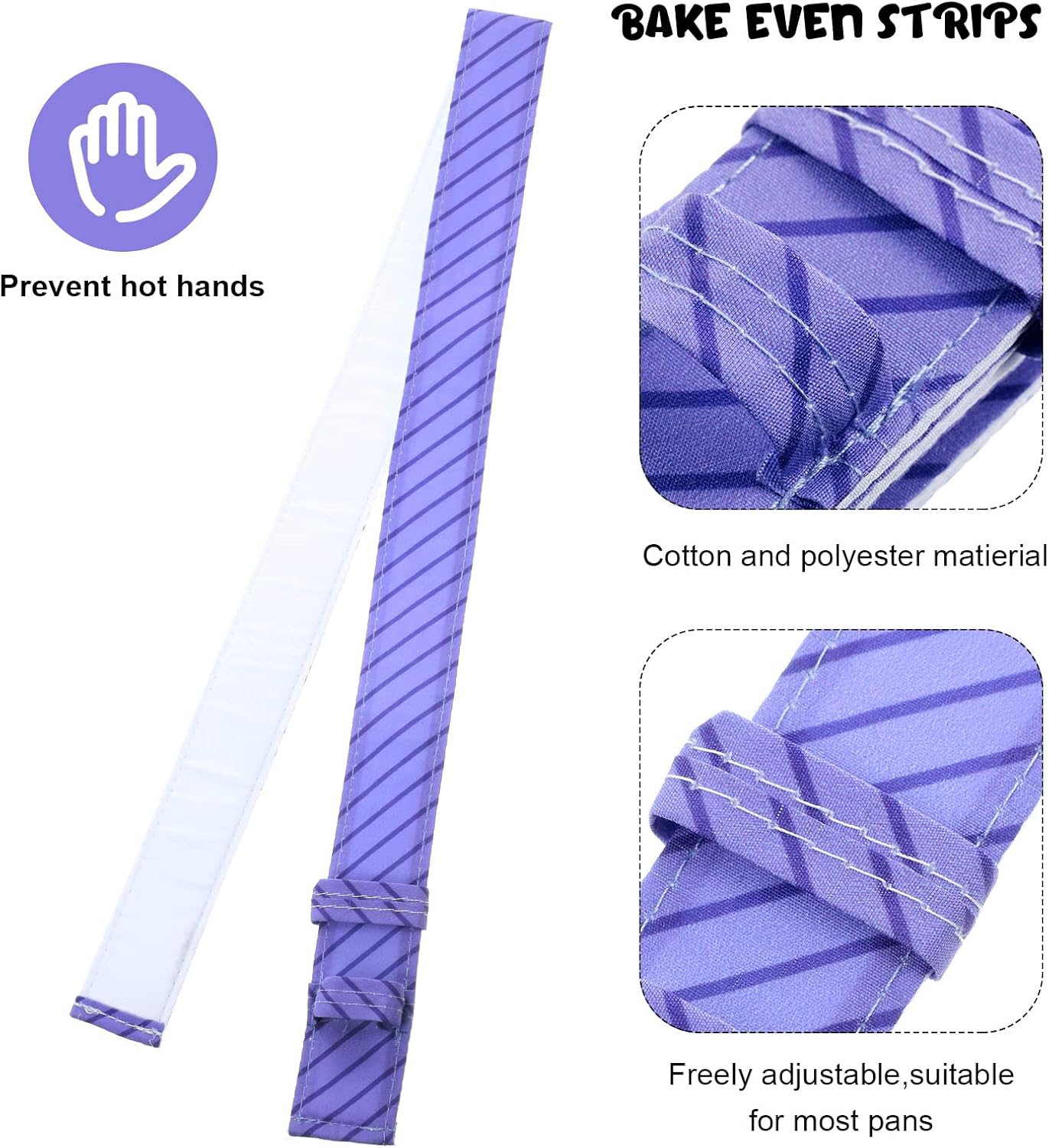 Patelai 6 Pieces Bake Even Strips, Absorbent Thick Baking Strips for Clean Baking Edges, Cute Style