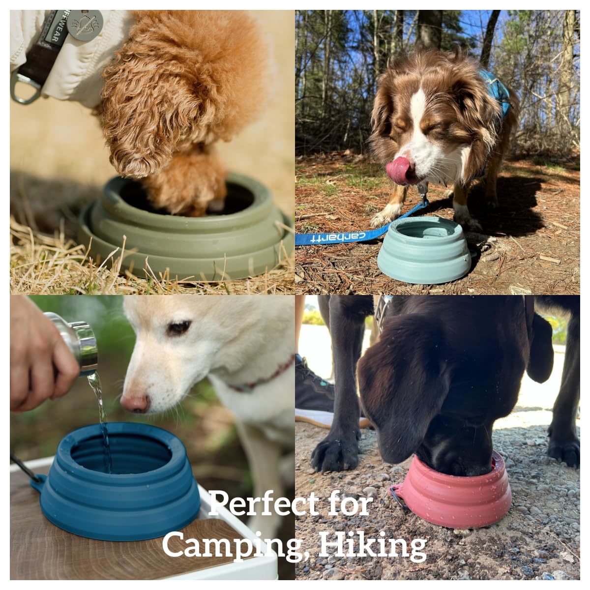 OHMO Spill Proof Collapsible Dog Water Bowl 24oz for Cars, No Splash Portable Bowls for Dog Travel, Pet Essentials for Road Trips, Cat Travel Accessories