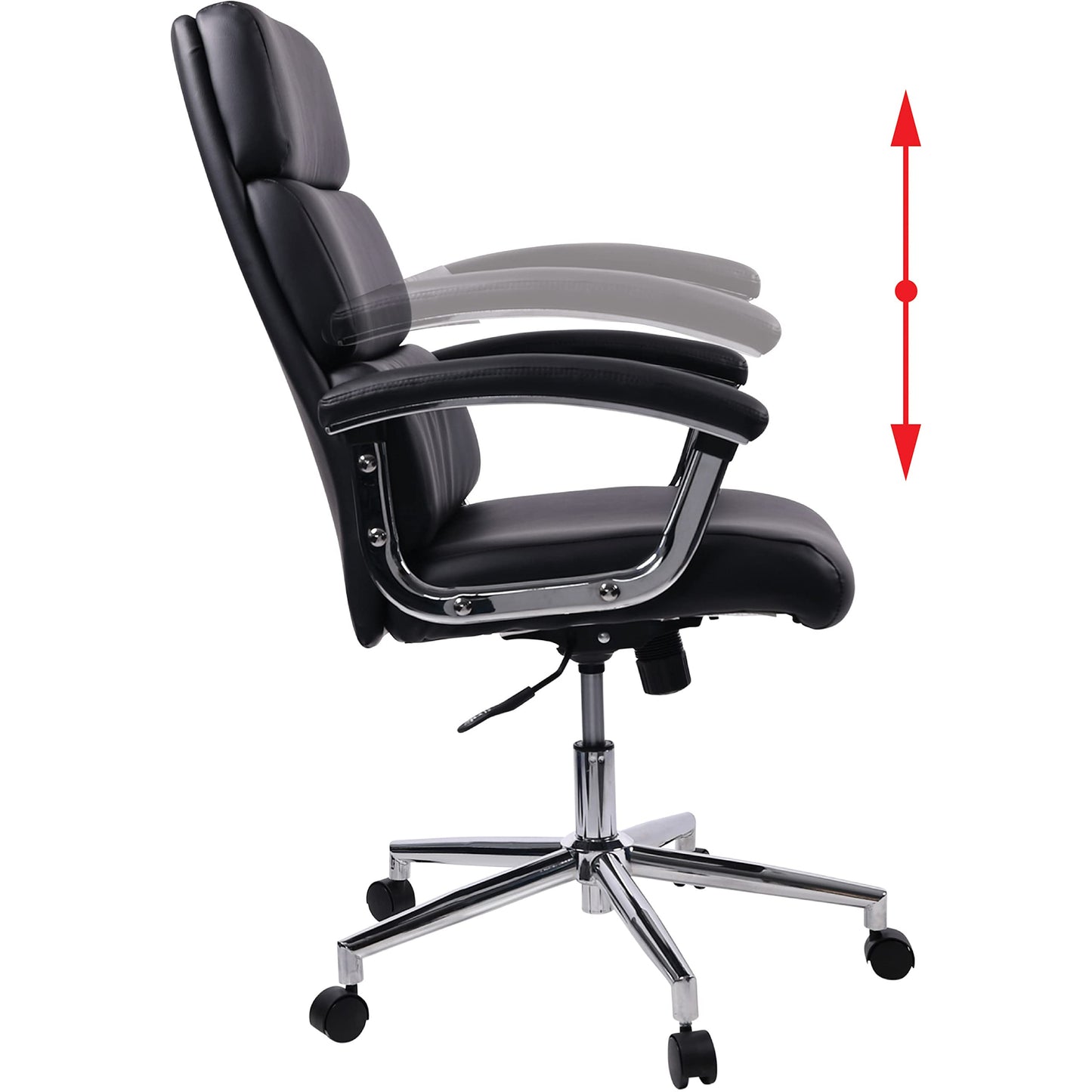 Lorell Leather High-Back Black Executive Chair