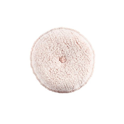 Lush Decor Button Soft Sherpa Decorative Throw Pillow, 15" Round, Blush - Circle Pillow - Blush Pink Throw Pillow - Sherpa Pillow - Soft Fluffy Throw Pillows For Bed, Couch, Or Chair