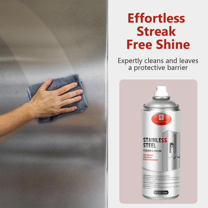 Stainless Steel Cleaner & Polish （17OZ Pack of 2）- Quick Shine, Streak-Free Formula - Safe for Appliances, Cookware, Sinks - Restores Shine - Eco-Friendly