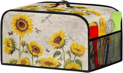 Sunflower Slow Cooker Dust Cover, Dragonfly Small Appliance Covers, Home Decor Insulated Bags for Rice Cooker Storage,