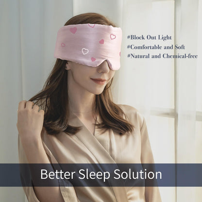 Silk Sleep Mask for Women Men, Mulberry Silk Eye Sleeping Mask & Blindfold with Adjustable Velcro Strap, Blackout Eye Cover for Sleep Travel Yoga Nap, Large Size, Black